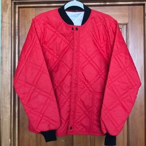 RED NYLON BOMBER